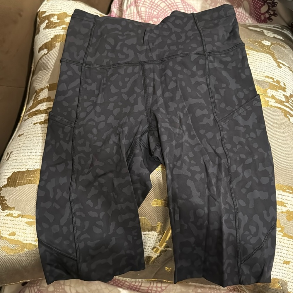 Lululemon Fast and Free Leopard Print Biker short
